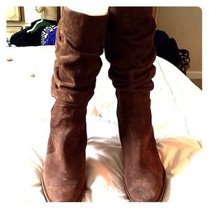 VIA SPIGA slochy brown suede heeled boots NWOT